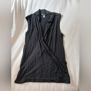 Banana Republic threadsoft black faux wrap tank